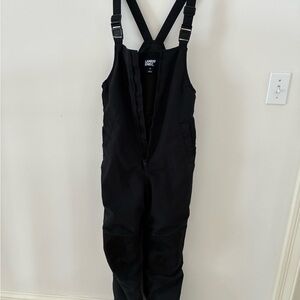 Lands' End Black Squall Snow Bib Overalls - Boys Size 12